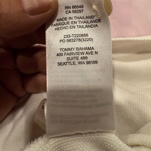 Tommy Bahama White Polo Shirt with Blue Logo - Picture 6 of 9